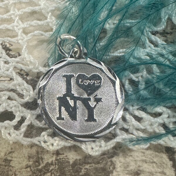 Vintage Argent sterling I LOVE NY Heart État de New York Voyage Charme Souvenir Trouver Bracelet Collier Cheville États-Unis d'Amérique