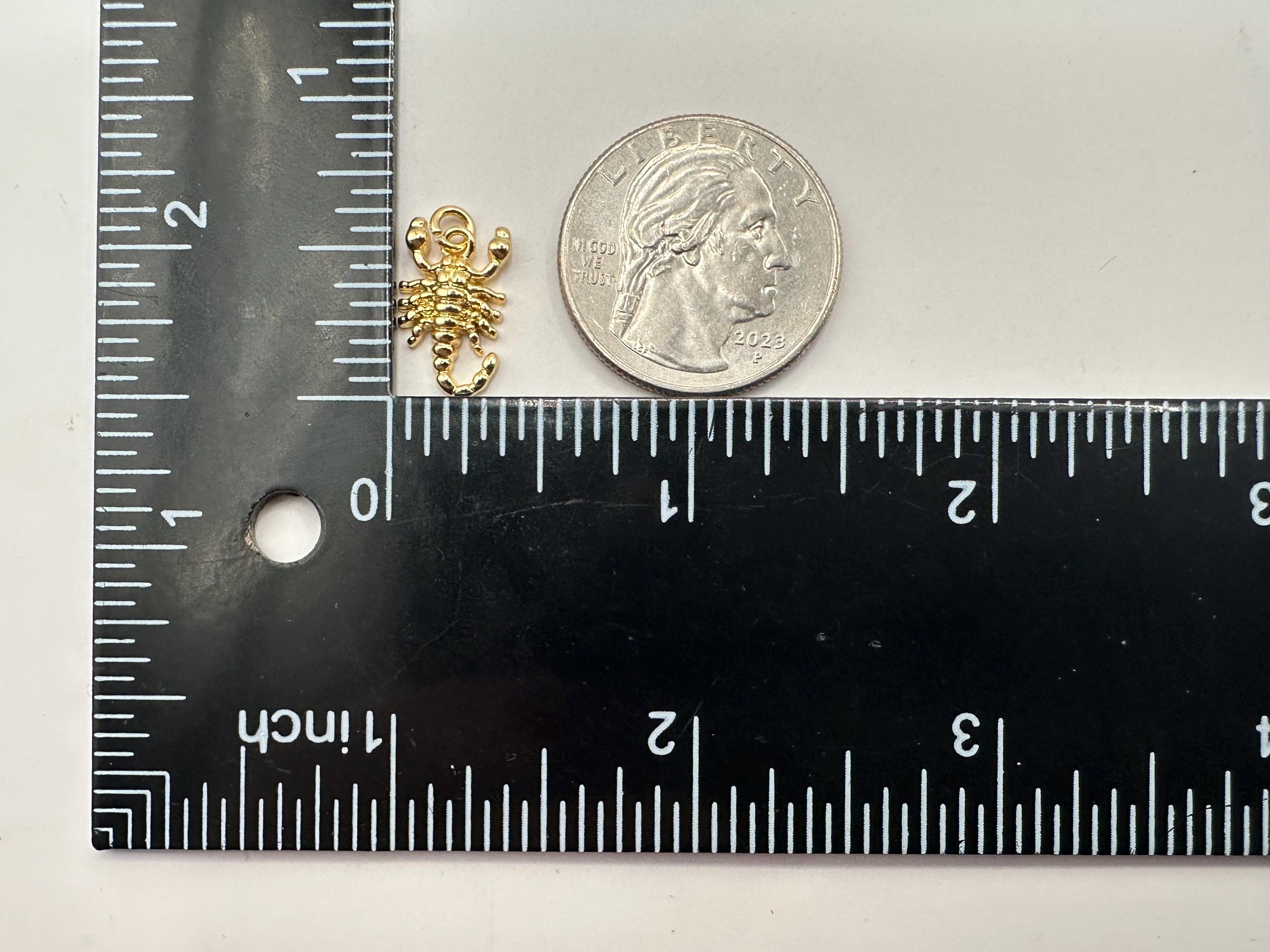 TINY SCORPION SCORPIO Gold Plated Charm Pendant for Necklace