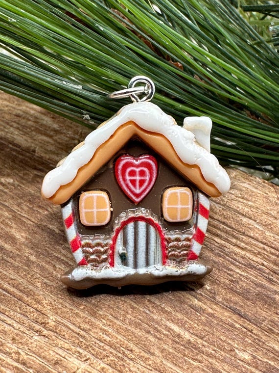 CHRISTMAS GINGERBREAD HOUSE Charm Pendant for Necklace Bracelet