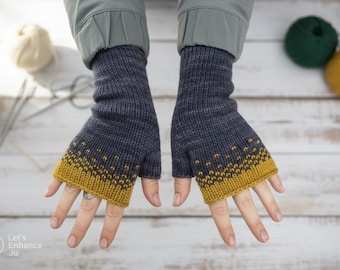 PATRÓN DE CROCHET - Patrón fácil de guantes sin dedos a crochet. Guantes básicos para calentar las manos. Descarga digital instantánea en PDF. Patrón de guantes de invierno a crochet.