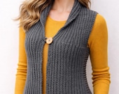 Crochet Waistcoat Pattern, Women's Crochet Sweater Top, Modern Cardigan PDF