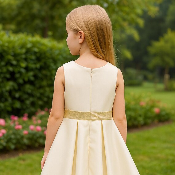 dress cream and gold Sequin Beaded Floral Flare in and floor retrofte Women's Cyra Sequin Dress