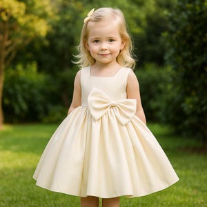 Elegant Bow Party Dress for Girls, Sleeveless Formal Gown for Toddler and Kids, Birthday, Wedding & Special Occasion Outfit