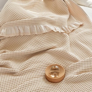 Cotton Waffle Towel Quilt, Pure Cotton Sofa Blanket, Waffle Cotton Bed Cover, Cotton Waffle Throw Blanket, Cotton Waffle Throw for Sofas