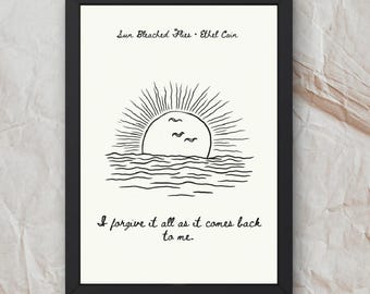 Ethel Cain lyrische print | Door de zon gebleekte vliegen, minimalistische kunst (digitale download)