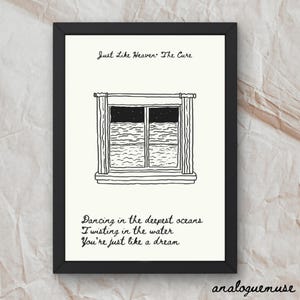 Just Like Heaven Print | The Cure Lyric Art | Digital Instant Download