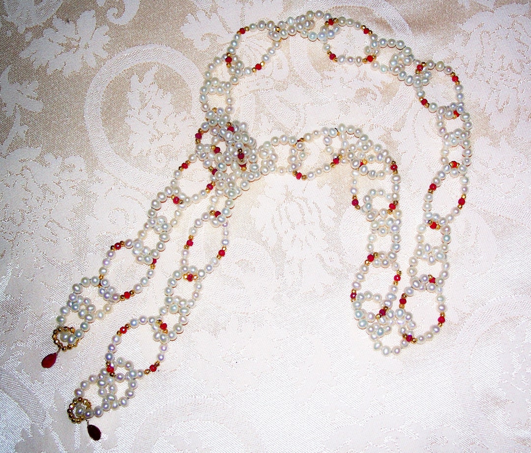 Parure De Bijoux Perles Agua Dulce De Crianza - Pendientes Et Collier - Neuf
