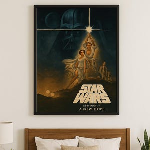 Vintage Star Wars Episode IV Poster – Sci-Fi Movie Wall Art (Printable JPG & PDF)