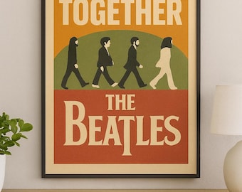 Come Together Beatles Poster - Vintage Rock Music Printable Wall Art