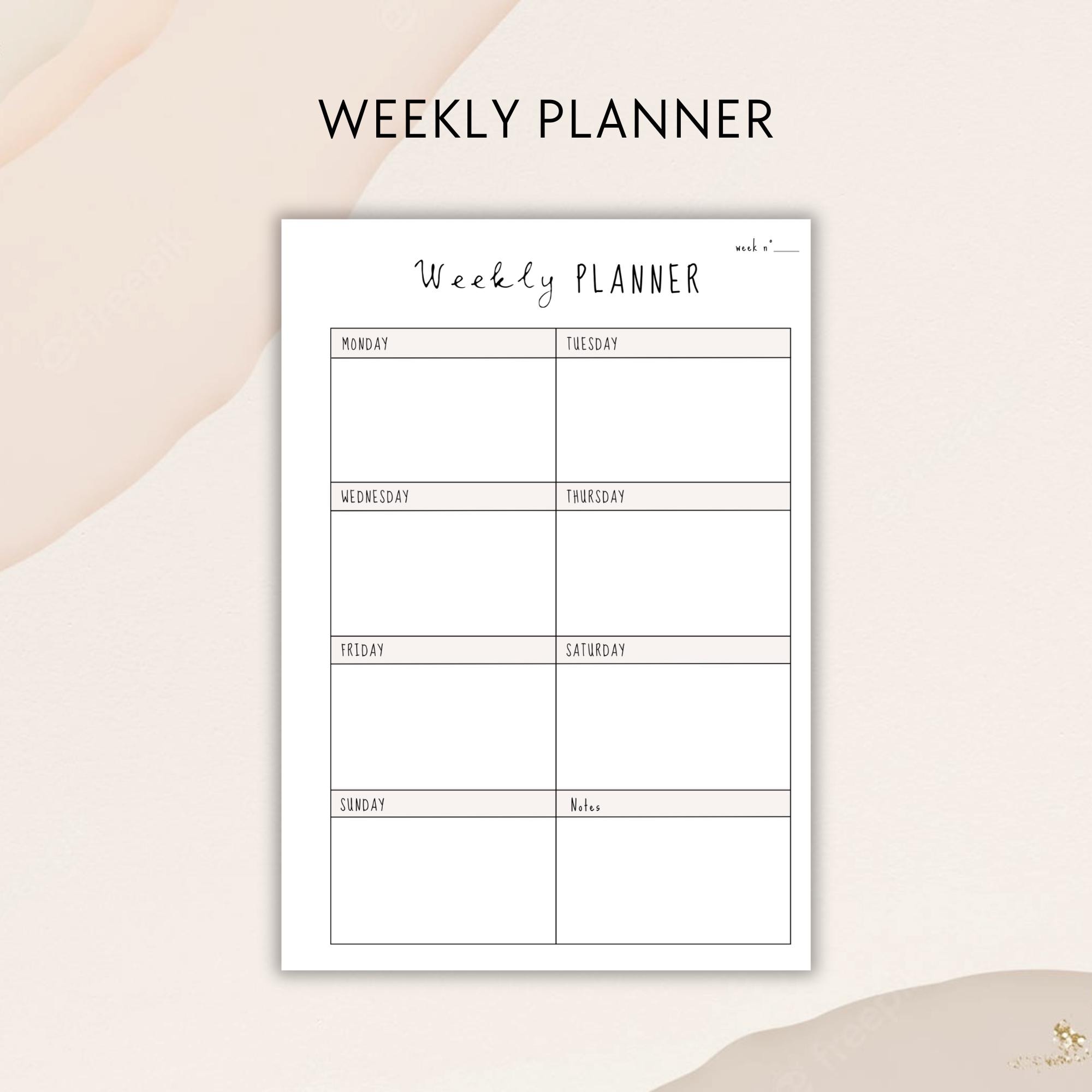 Printable Weekly Planner Undated (digital Download) - Etsy