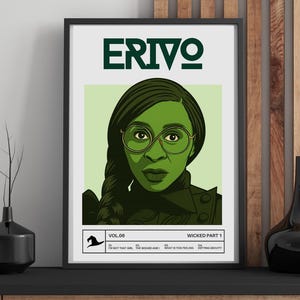Cynthia Erivo as Elphaba Thropp in Wicked Movie Part 1 with Ariana Grande Musical Theatre Broadway Theater Poster Fan Art (Digital Download)