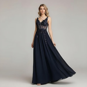 Navy Blue Wedding Guest Dress - Etsy