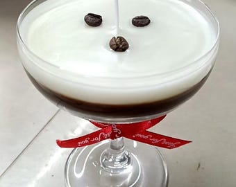 Espresso Martini Coffee Scent Handmade Candle | Martini Glass | Book Lover Gift | Funny Drinking Gift | Gift for Her