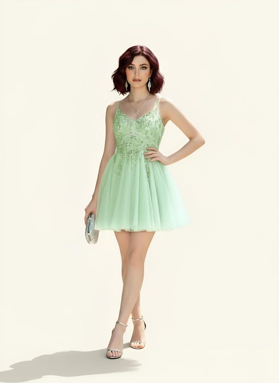Prom Dress Sleeveless Dress Short Elegant Cream Green|bridesmaid Dress  Essential|wedding Guest Dress Formal|gift for Her|dress 2026 - Etsy UK