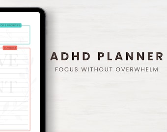 ADHS Planer Druckbarer Digitaler Planer Tagesplaner Planer Tagesplaner Zeit- und Strukturplaner Vorlage Organisator für Organisatorinnen für Erwachsene
