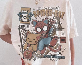 Retro Disney The Ameowzing Spider Cat Comfort Colors Shirt, Funny Spider Cat Vintage T-shirt, The Spider Verse Shirt, Disney Family Trip