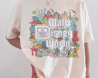 Retro Walt Disney World Comfort Colors Shirt, Disney Vintage Disney World 2026 Trip Shirt, Hollywood Studios Shirt, Disneyland Magic Kingdom