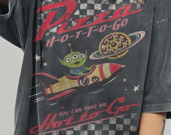 Comfort Colors Retro Pizza Hot To Go Alien Toy Story Shirt, Aliens Toy Story Pizza Planet Shirt, Disney Toy Story Shirts, Disney Family Trip