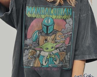 Vintage Star Wars This Is The Way Comfort Colors Shirt, The Mandalorian Sweatshirt , Baby Yoda Shirt, Grogu Star Wars Unisex Tshirt
