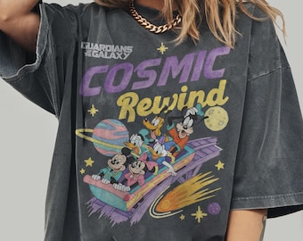 Comfort Colors Retro Guardians Of The Galaxy Cosmic Rewind Shirt, Mickey and Friends Disney Ride Shirt, Disney Family Trip Matching 2026 Tee