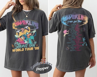 Vintage Disney A Goofy Movie Powerline Stand Out World Tour T- Shirt, Disneyland Family Matching Shirt, Disney 2026 Matching Trip Shirt
