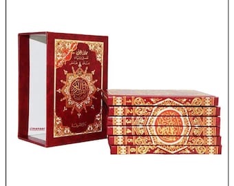 Colour Coded Tajweed Quran – 6 Parts Pocket Size HB Gift Edition with Clear Arabic Script