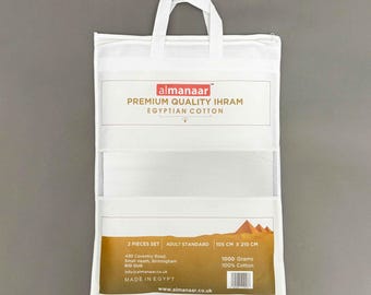 Ihram Almanaar de calidad premium – 100% algodón egipcio (conjunto de 2 piezas)