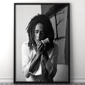 Bob Marley Poster, Schwarzweißdruck, Vintage-Fotografie Wandkunst, Reggae Musik Poster, Marley Leinwand Dekor, Ikonenhafte Musik Kunst