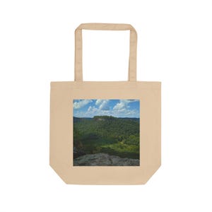 Nature Eco Tote Bag, Woodland Mountains Trees Design, Reusable Shopping Bag, Travel Shoulder Bag, Eco-Friendly Grocery Bag, Gift for Nature
