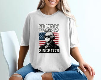 Camiseta "No Kings In America", "Desde 1776", "George Washington", "Patriotty American Flag", "USA Pride", "Día de la Independencia"