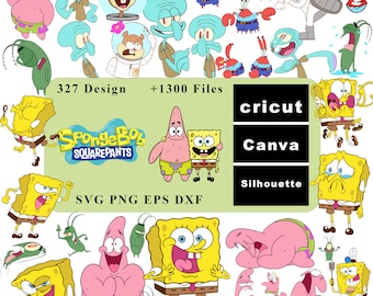 Sponge Bob SVG Bundle, Sponge Bob PNG, Sponge Bob Clipart, Sponge Bob Square Pants, Patrick Svg, Sponge Bob Cricut, SInstant Download