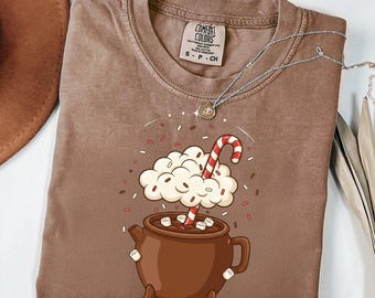 Christmas Hot Cocoa PNG – Cute Cocoa Mug, Candy Cane (Sublimation PNG)