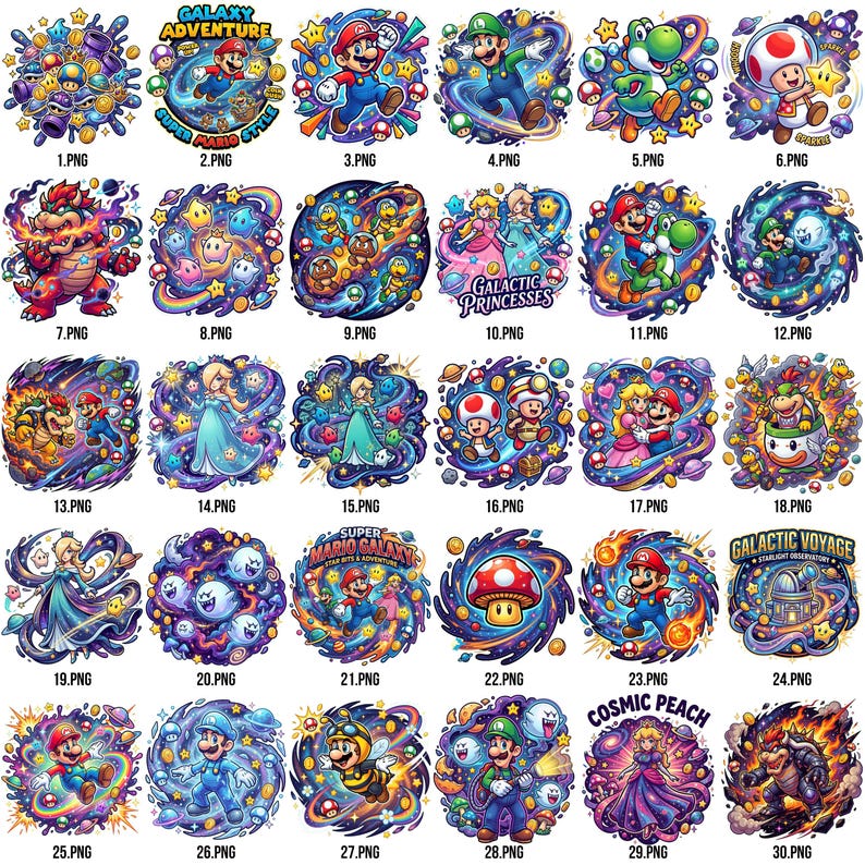 100+ Super Mario Galaxy PNG | Mario Clipart | Gamer T-shirt Design ...