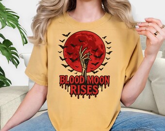 Blood Moon Rises Skeleton Hand, Gothic Halloween PNG (Digital Download)