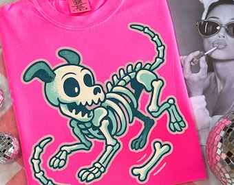 Halloween Dog Skeleton PNG, Creepy Cute Puppy, Sublimation (Digital Download)