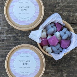 Pastillas de cera perfumadas Second Skin - Fragancia de almizcle - Aroma a piel limpia - Cera de oliva - 100 g