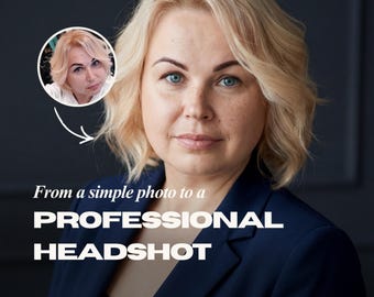 AI Professionelle Headshot-Bearbeitung | Linkedin Business Portrait (Digitaler Download)
