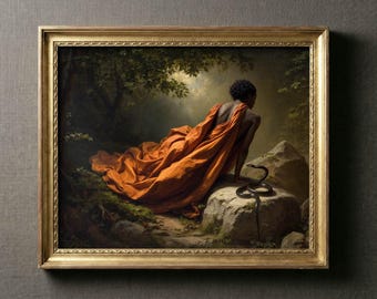 Snake Painting | Preraphaelite Art and the Divine Feminine, Symbolic Art for Dark Academia Enthusiasts