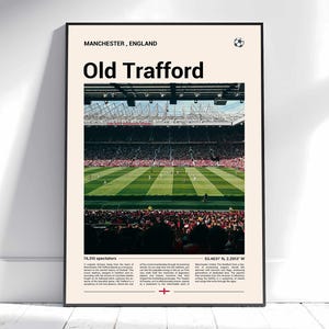 Old Trafford Print, Manchester United Gifts, Manchester United Art, Man United Gifts, Old Trafford Poster, Old Trafford Stadium, MUFC Gifts