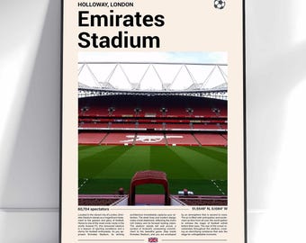 Emirates Stadium Print, Football Stadium Print, Stadium  Poster, Gift Poster, Stadium Soccer Poster, Sports Wall Art, Soccer Fan Gift