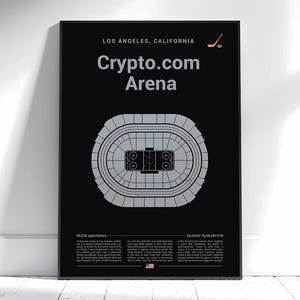 LA Kings Poster, Los Angeles Crypto Arena Stadium Print, Mid Century Modern Hockey Poster, Sports Bedroom Poster, Minimalist Office Wall Art