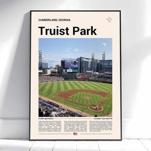 Truist Park Poster, Atlanta Braves Poster Print, MLB Stadium Poster, Sports Poster, Mid Century Modern, Baseball Fan Gift Print