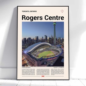 Rogers Centre Poster, Toronto Blue Jays Poster Print, MLB Stadium Poster, Sports Poster, Mid Century Modern, Baseball Fan Gift Print