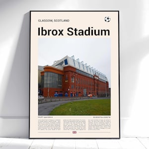 Ibrox Stadium Print, Rangers FC Gifts, Ibrox Stadium Poster, Ibrox Stadium Wall Art, Ibrox Photo