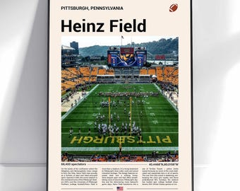 Heinz Field Poster, Stadium image Print, Mid Century Modern Sports Poster, Sports Bedroom Posters, Minimalist Office Wall Art