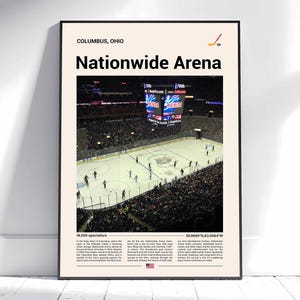 Nationwide Arena Poster, Columbus Blue Jackets Poster Print, NHL Arena Poster, Sports Poster, Mid Century Modern, Hockey Fan Gift Print