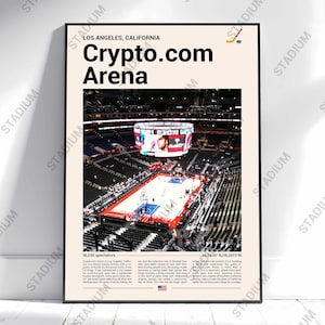 Crypto.com Arena Poster – Los Angeles Kings Home, NHL Arena Wall Art, Hockey Stadium Print, Sports Fan Gift, Game Room or Man Cave Decor