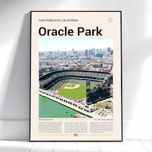Oracle Park Poster, San Francisco Giants Poster Print, MLB Stadium Poster, Sports Poster, Mid Century Modern, Baseball Fan Gift Print