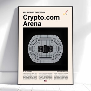 LA Kings Poster, Los Angeles Crypto Arena Stadium Print, Mid Century Modern Hockey Poster, Sports Bedroom Poster, Minimalist Office Wall Art