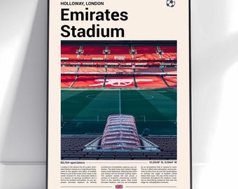 Emirates Stadium Print, Football Stadium Print, Stadium  Poster, Gift Poster, Stadium Soccer Poster, Sports Wall Art, Soccer Fan Gift